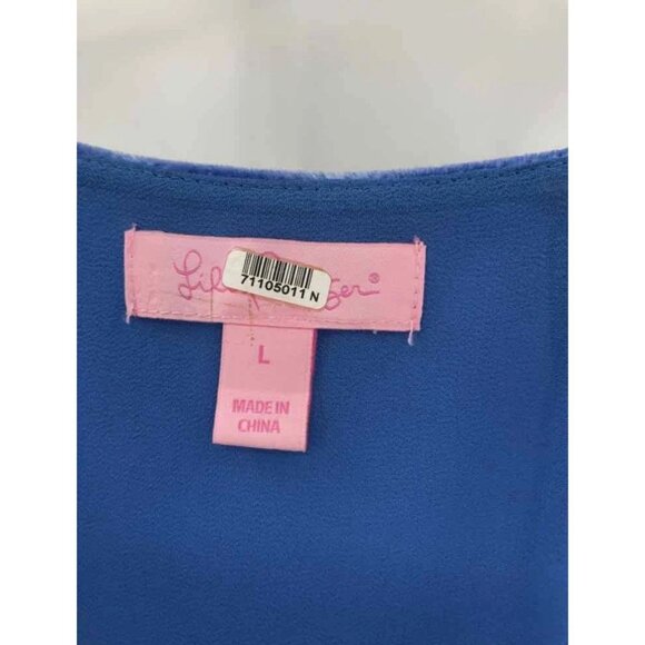 Lilly Pulitzer Blue Velvet Tank Top Sz L Casual Fall Soft Layering Relaxed Fit - Picture 6 of 6
